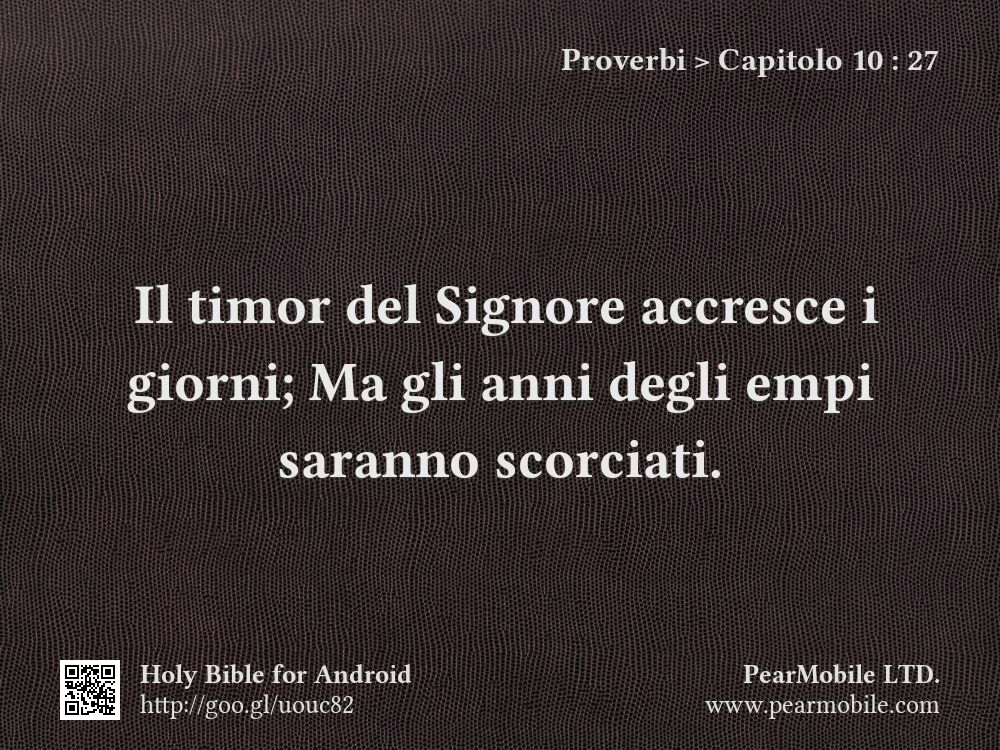 Proverbi, Capitolo 10:27